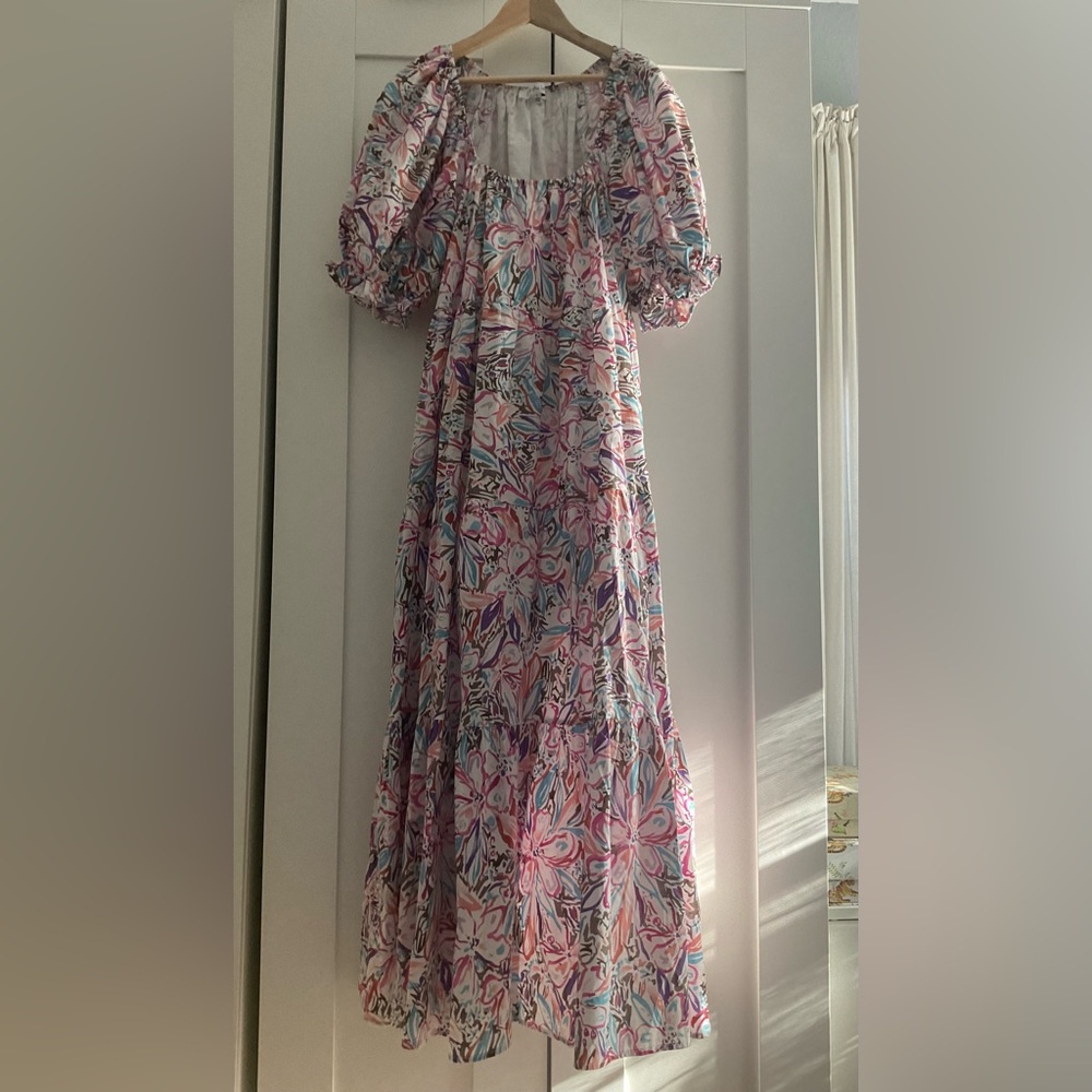 Women’s Sofie the Label Floral Tiered Maxi Dress 100% Cotton Size Small